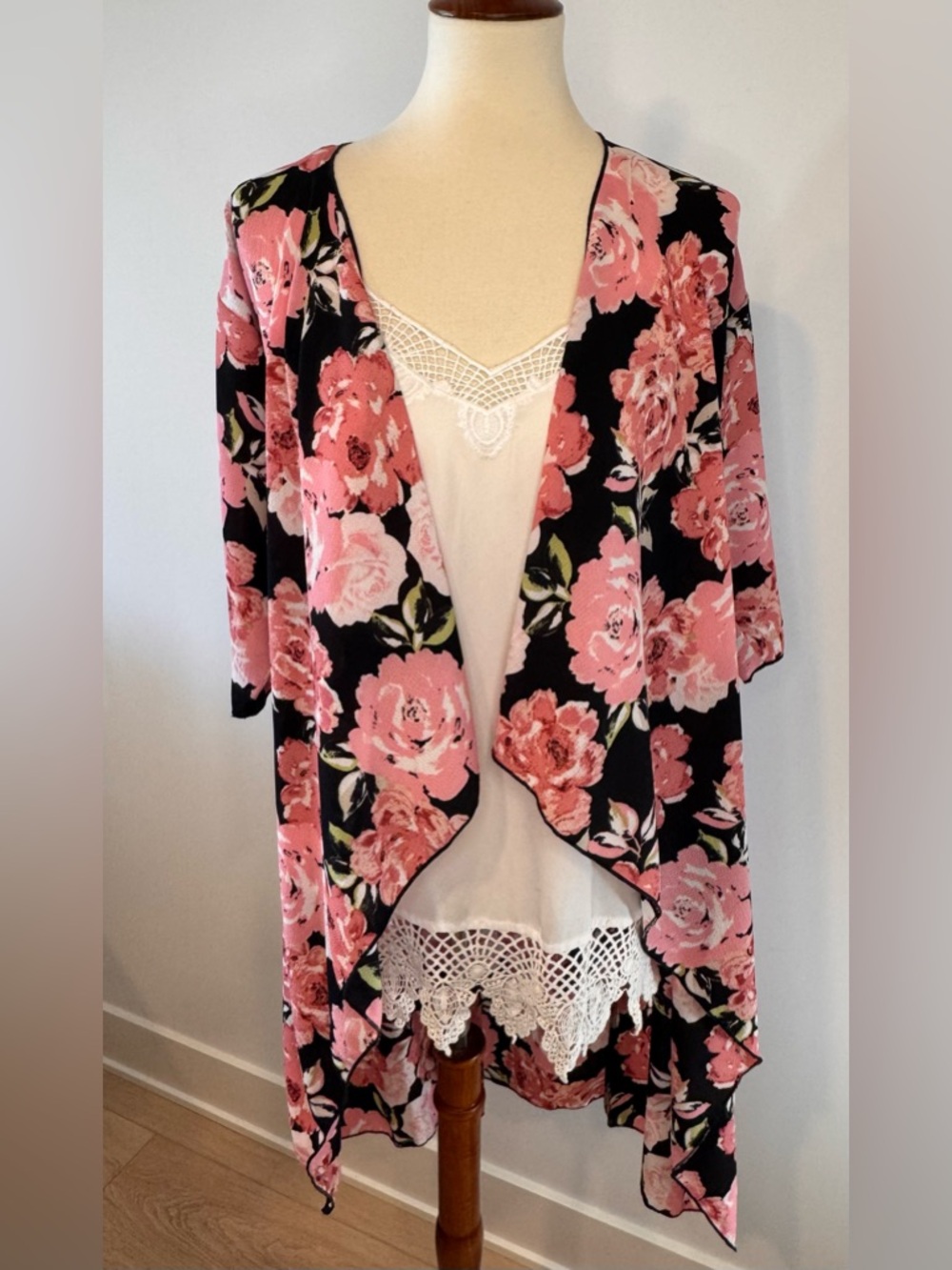 LuLaRoe Floral Draped Open-Front Cardigan Ladies S (0-8) NEW!